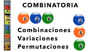 COMBINATORIA  Combinaciones Variaciones y Permutaciones cómo distinguirlas [upl. by Bahe]