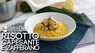 Risotto capesante e zafferano  Ricetta delicata tutorial cucina PetitChefit [upl. by Petronia551]