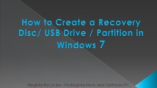 How to Create a Recovery Disc USB Drive Partition in Windows 7 [upl. by Phillane487]