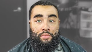 😳OMG😳 HE PAID 300 FOR THIS HAIRCUT MID FADE DROP FADE FADED BEARD HAIRCUT TUTORIAL [upl. by Svirad]