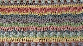 Fun striped crochet blanket tutorial  EASY crochet afghan  baby blanket  throw [upl. by Schulze]