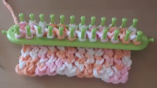 knitting loom for beginners step by step  طريقة إستخدام النول المستطيل [upl. by Conti]