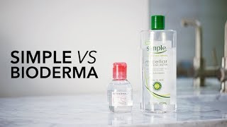 MICELLAR REVIEW Bioderma Sensibio vs Simple Micellar Cleansing Water  LvL [upl. by Lemrahs]