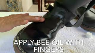 Applying Saddle Soap amp Bee Oil On WESCO Engineer Boots [upl. by Kurtis]