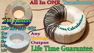 All in One Powerful Transformer  How to Make Toroidal Transformer  Transformer Turn Calculate [upl. by Edualc262]