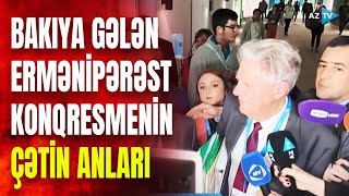 ABŞ Konqresinin ermənipərəst üzvü Bakıda jurnalistlərdən belə qaçdı görün nələr etdilər [upl. by Ettegdirb]