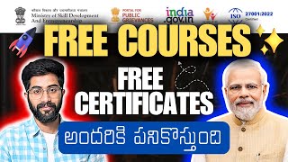 FREE Online Courses with Certificate  Skill India Digital in Telugu  Vamsi Bhavani [upl. by Assetan]