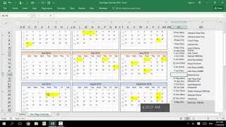 Excel  Customizable Calendar for Year 20162017 2018 2019 2020 [upl. by Buddy]