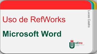 Bibliografía en Microsoft Word con WriteNCite de proquest RefWorks [upl. by Binah]