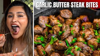 Keto Garlic Butter Steak Bites The BEST LowCarb Dinner Recipe Youll EVER Make [upl. by Notsuh]