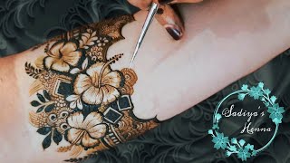 Full Hand Bridal Mehndi Designs for Hand Dulhan Mehndi Designhibiscus in hennaSadiyas Henna 1 [upl. by Krucik]