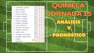 QUINIELA JORNADA 15  ANÁLISIS Y PRONÓSTICO [upl. by Enneiluj897]