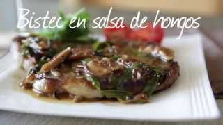 Bistec en salsa de hongos [upl. by Eignat]