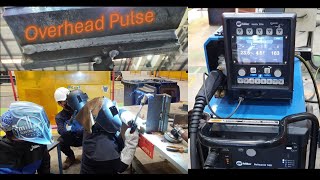 Pulsed MIG Overhead 4F welding welder productivity quality miller [upl. by Ahsead711]