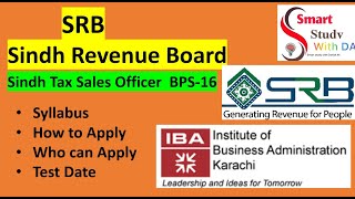 Sindh Sales Tax Officer Bps16  SRB Sindh Revenue Board Jobs Govt Jobs in Sindh [upl. by Nrublim6]