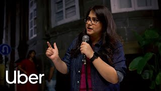 Shreeja Chaturvedi has a joke on Womens safety  Safer rides with Uber  Uber [upl. by Nipsirc358]