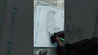 How to drawing girl picture shortvideo💙4000k views youtubeshortsart drawingembroiderypainting [upl. by Anyer124]