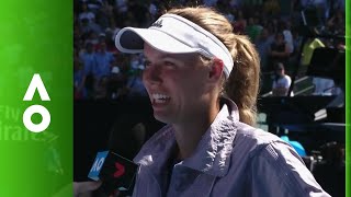 Caroline Wozniacki on court interview SF  Australian Open 2018 [upl. by Bohi]