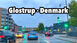 Driving in Glostrup City In Denmark  Driving in rainy weather  Denmark 4K [upl. by Rehctelf575]