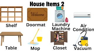 🛋️🏠 House Items Part 2 Names Spelling and Pronunciation [upl. by Inerney]