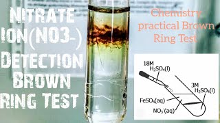 Detection Nitrate IonNO3 Brown Ring Test Chemistry practical [upl. by Adnawt]