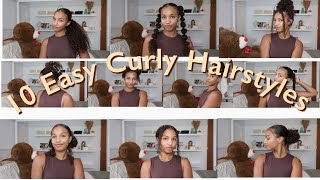 Easy and cute hairstyles for curly hair🎀 ￼ [upl. by Lena196]