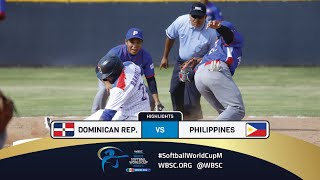 Highlights  Game 2 Dominican Rep vs Philippines  2024 WBSC Mens Softball World Cup  Group A [upl. by Ludie]