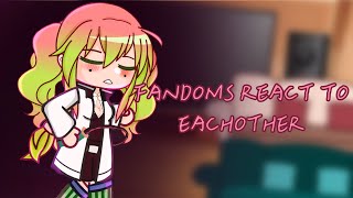 Fandoms React to Eachother 1 Mitsuri Kanroji KNY Creds in description [upl. by Silverman]