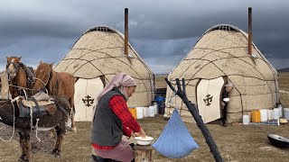 Nomadic life in remote mountains Making Natural dairy product [upl. by Asher]