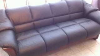 Ekornes Oslo Sofa Black Paloma Leather [upl. by Hamaso]