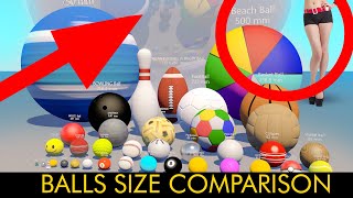 Balls Size Comparison  Sport balls size comparison in 3D  Data Info Yukistats comparisons [upl. by Vince862]