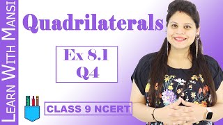 Class 9 Maths  Chapter 8  Exercise 81 Q4  Quadrilaterals  NCERT [upl. by Settera]