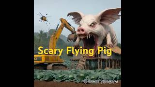 Scary Flying Pig Smashed Hut At Cauliflower Field With Backhoe monsterpig shorts excavator 1094 [upl. by Niemad]