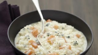 Recette  Risotto au saumon fumé et au Bresse Bleu [upl. by Siol693]