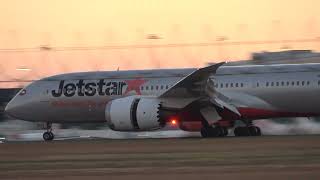 JETSTAR 787 LANDING RWY34 YMML SUNRISE🛬🛬🌅 [upl. by Nauht]