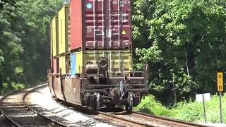 ES44ACs Lead a Stack Train [upl. by Pliner]