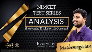 NIMCET Test Series Analysis by Best Way with Aspire Study Live Course Class  Manthan  2 [upl. by Ardnossak340]