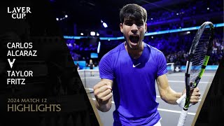 Carlos Alcaraz v Taylor Fritz Highlights  Laver Cup 2024 Match 12 [upl. by Miof Mela]