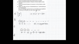 Combinaties en permutaties  4 havo en 4 vwo wiskunde A  opgave 32 uit vwo boek [upl. by Roose]