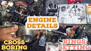 piston ring installation  cross boring  half engine details head fitting [upl. by Idola]