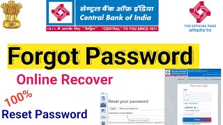 central bank of india forgot password  How to recover password  CBI reset password  central [upl. by Hallee]