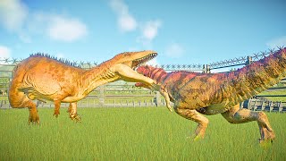 Ceratosaurus VS Carcharodontosaurus VS Baryonyx Dinosaurs Fight Jurassic World Evolution 2 [upl. by Harat48]