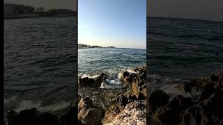 Travel Malta  Rocky Sliema Beach 🏝 Peaceful Video of Sea amp Waves at the sunset amp relaxing music [upl. by Aivatra874]