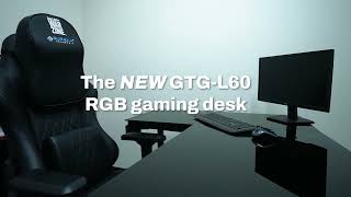 Elevate Your Gaming Experience  Eureka Ergonomic GTGL60 RGB L Shape Glass Desk [upl. by Adar]