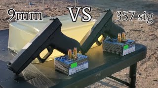 9mm VS 357 sig corbon jhp in ballistics gel [upl. by Abigail]