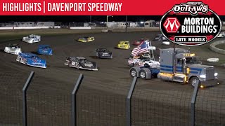 World of Outlaws Morton Building Late Models at Davenport Speedway August 28 2021  HIGHLIGHTS [upl. by Zia]