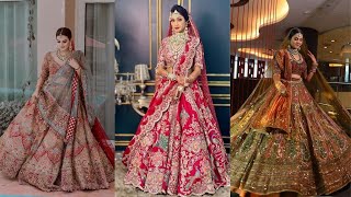 New Latest Bridal Lehenga Designs 2024Bridal Lehenga CollectionHow To Drape Double Dupatta🔥 [upl. by Tamqrah]