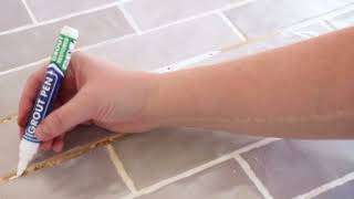 Grout Pen White  Made my stained tile grout look brand new and clean [upl. by Alaehcim]