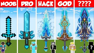 Minecraft DIAMOND SWORD HOUSE BUILD CHALLENGE  NOOB vs PRO vs HACKER vs GOD  Animation [upl. by Margette]