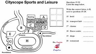 IELTS Listening Map with Answers and Script  Cityscope Sports and Leisure [upl. by Niu595]